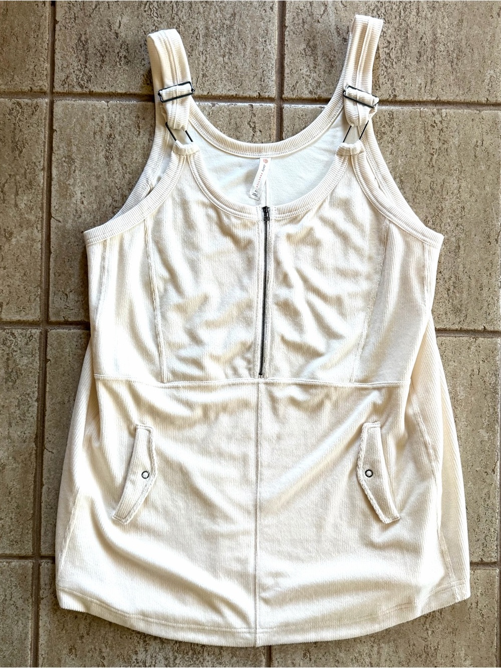 Daily Practice Anthropologie Women’s Size XL Jockey Overall Mini Dress Ivory NWT